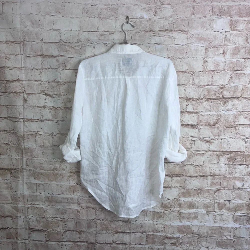 Azulu Linen Button Down Shirt in Pure White Size Small - Picture 5 of 7